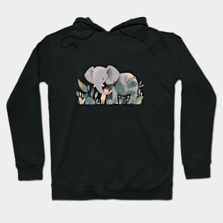 Cute Elephant Animal Loving Cuddle Embrace Children Kid Tenderness Hoodie